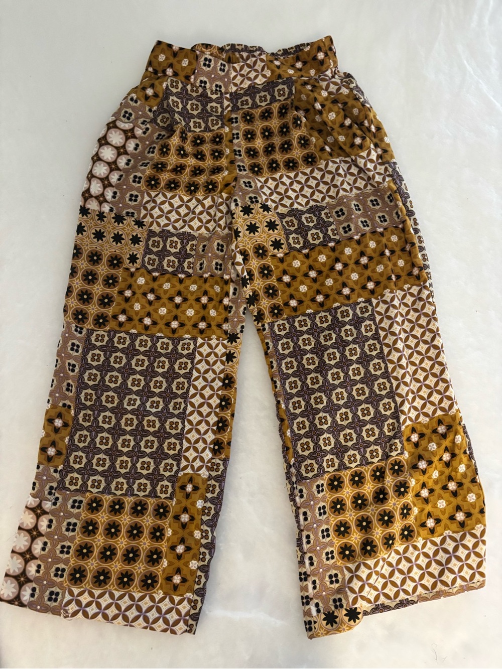 Patterned Brown Patchwork Men’s Pants 0108